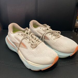 Cream and Orange Athletic Sneakers